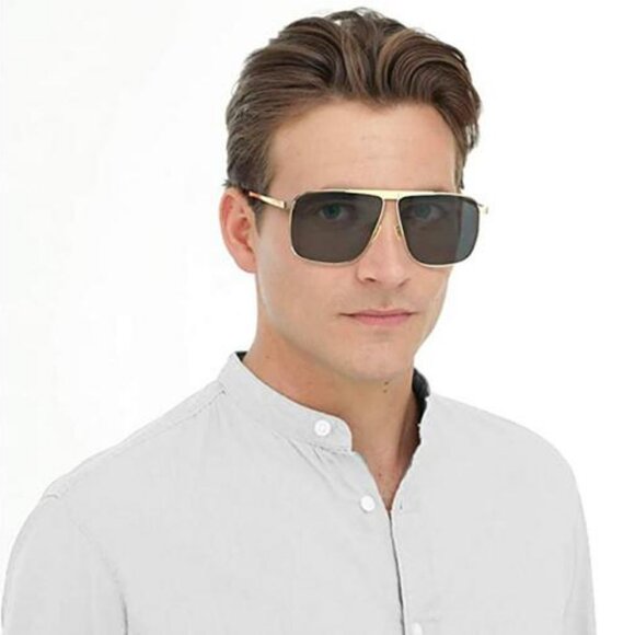 NEW GUCCI GG0840S 002 SUNGLASSES MEN AVIATOR GOLD EYEWEAR - Picture 3 of 13